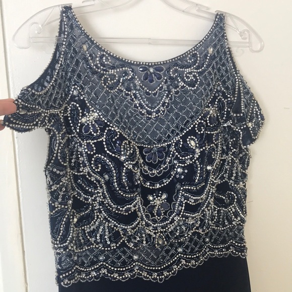 Prom dress navy color M size used only one day - Picture 3 of 5